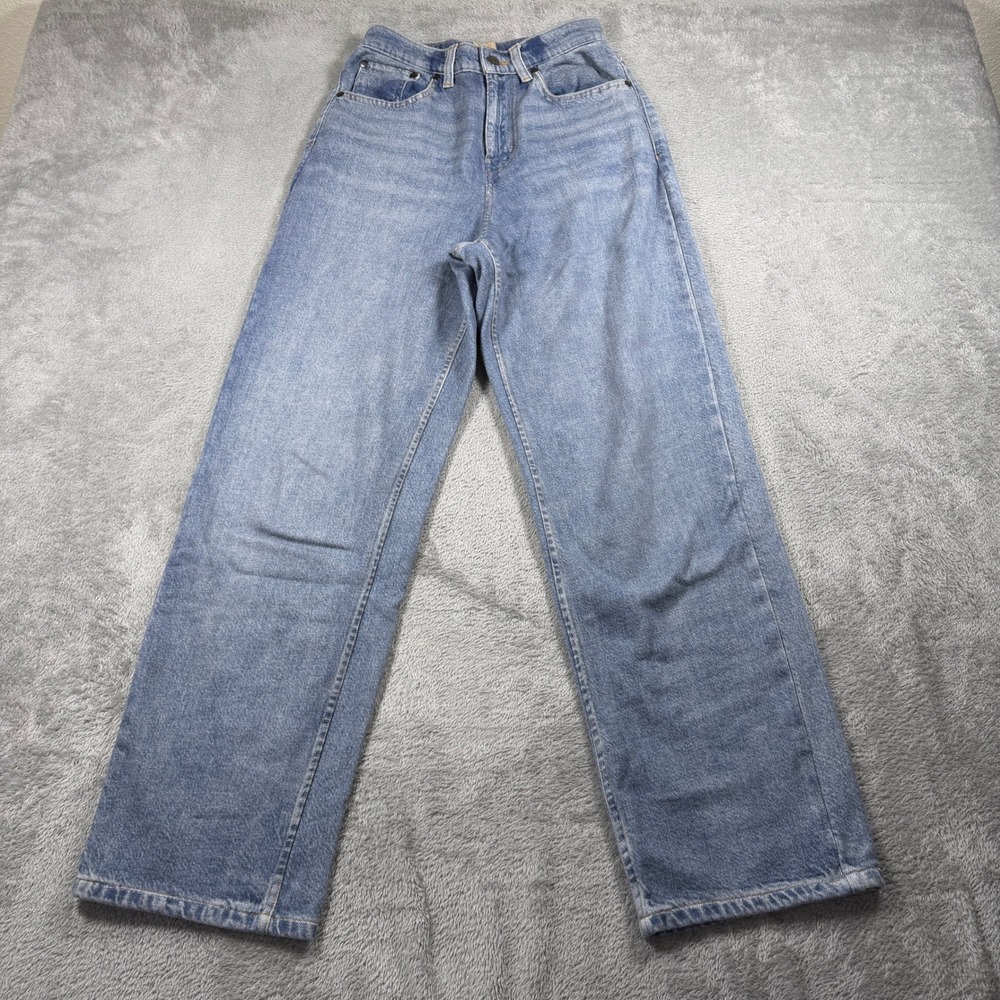 Gap x Beis Jeans Womens XXS Blue Light Wash Wide Leg High Rise Denim Trousers
